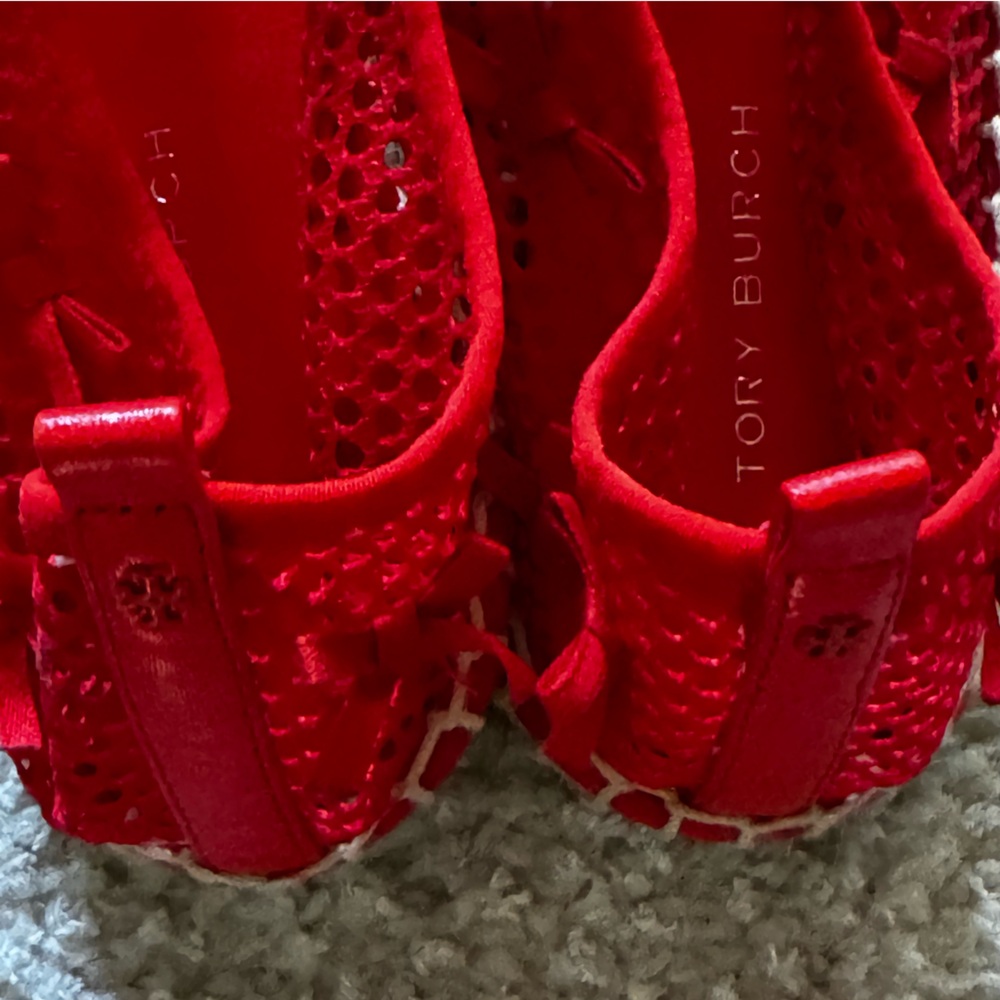 NEW Tory Burch Mini Bow Espadrille in Blazing Red - Picture 6 of 9